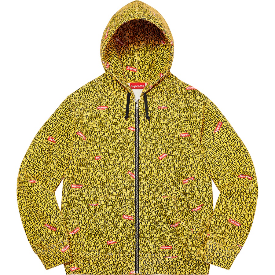 Details on Supreme IRAK Zip UP Hooded Sweatshirt Yellow from fall winter
                                                    2022 (Price is $188)