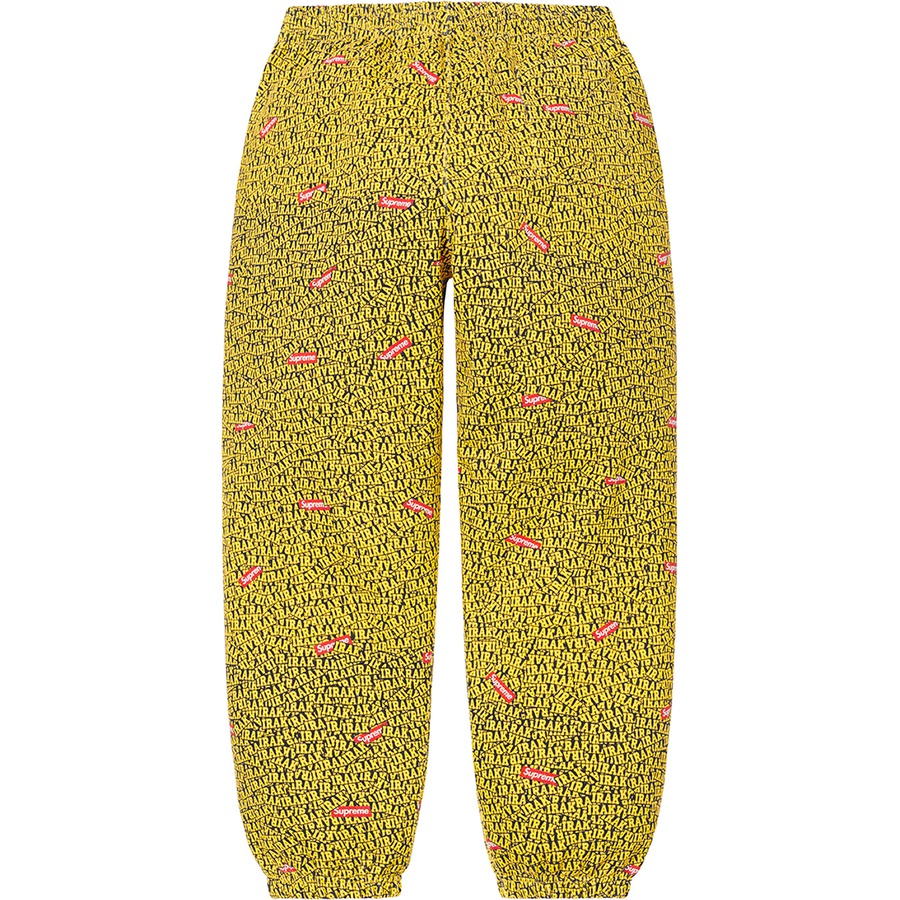 Details on Supreme IRAK Sweatpant Yellow from fall winter
                                                    2022 (Price is $168)