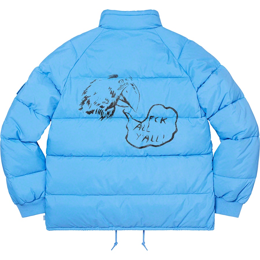 Details on Raymond Pettibon Mechanics Jacket Light Blue from fall winter 2022 (Price is $238)