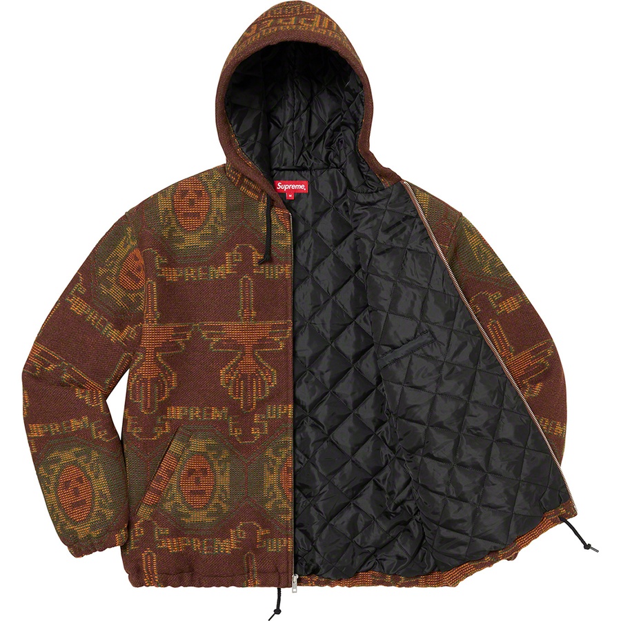 Details on Woven Hooded Jacket Rust from fall winter 2022 (Price is $198)