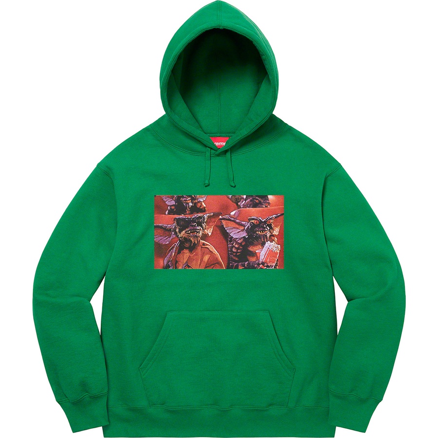 Details on Gremlins Hooded Sweatshirt Green from fall winter 2022 (Price is $168)