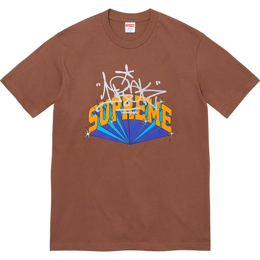 Details on Supreme IRAK Arc Tee Brown from fall winter
                                                    2022 (Price is $44)