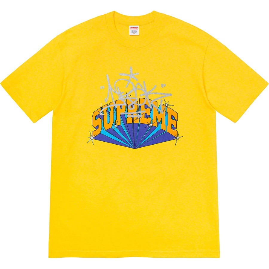 Details on Supreme IRAK Arc Tee Yellow from fall winter
                                                    2022 (Price is $44)
