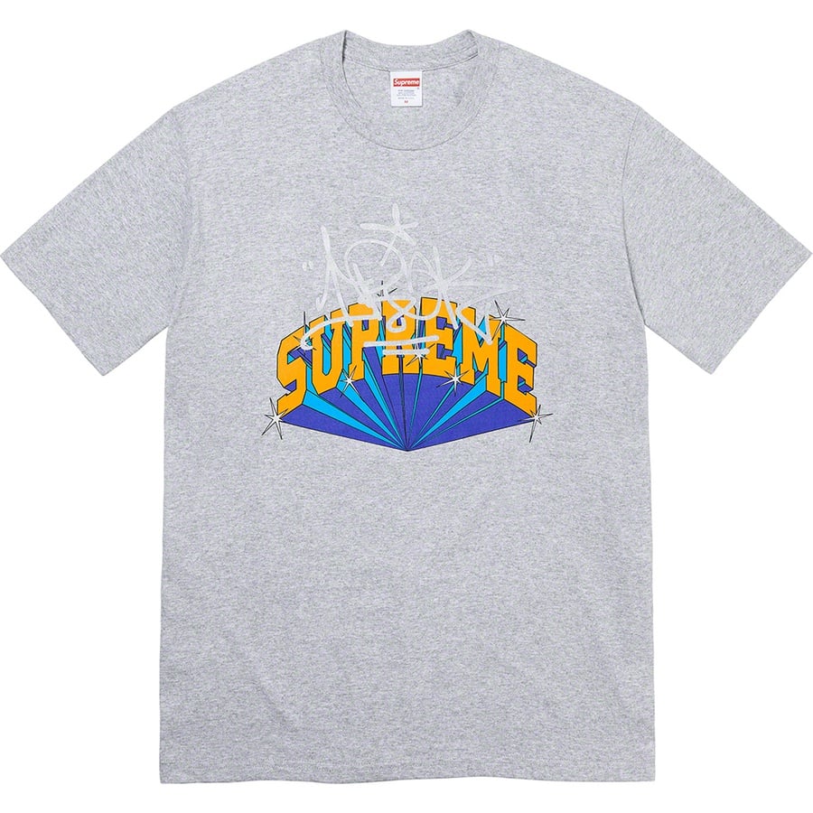 Details on Supreme IRAK Arc Tee Heather Grey from fall winter
                                                    2022 (Price is $44)