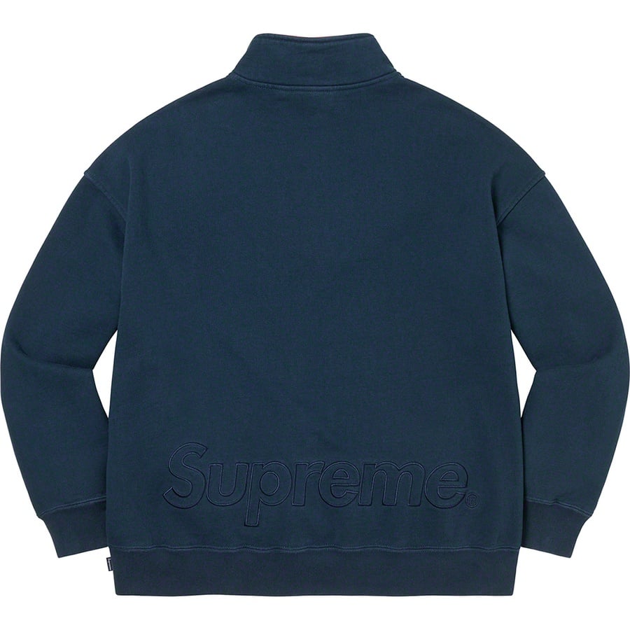 Details on Washed Half Zip Pullover Navy from fall winter
                                                    2022 (Price is $158)