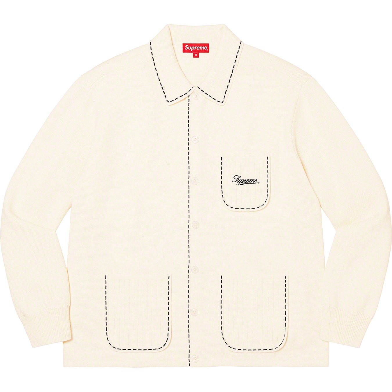 Contrast Stitch Button Up Sweater - fall winter 2022 - Supreme