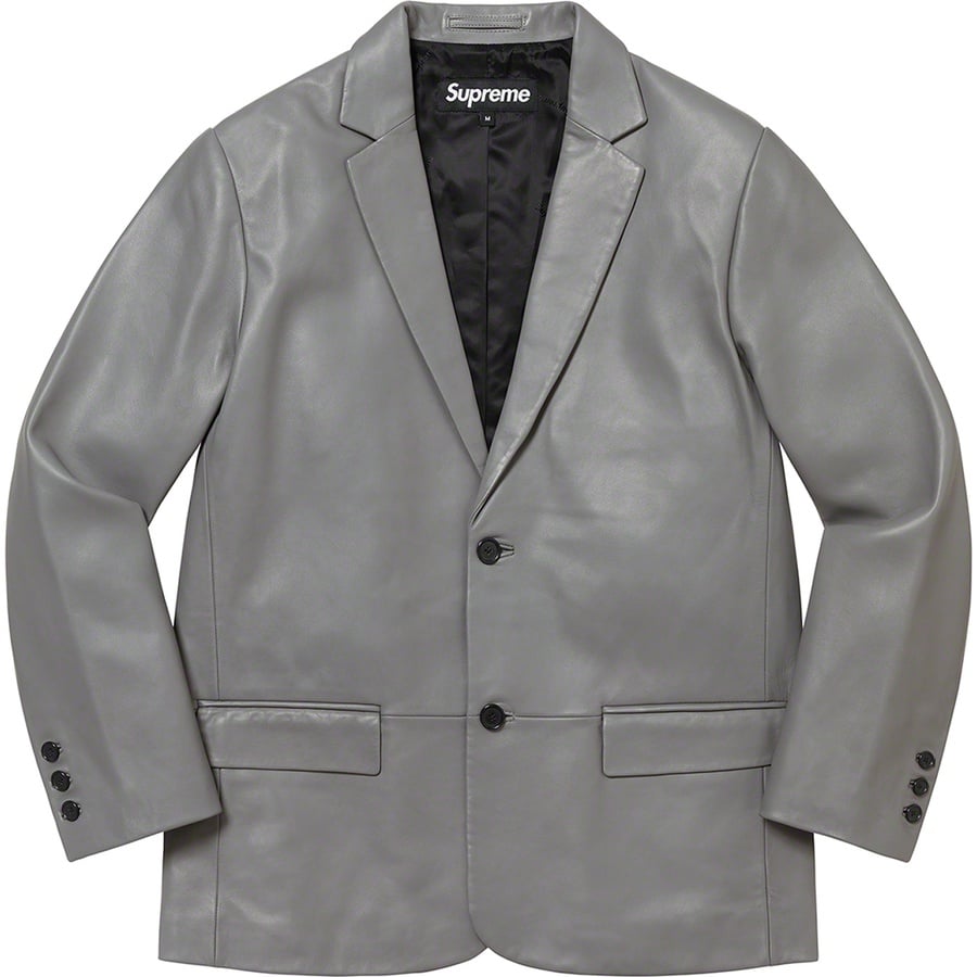 Details on Leather Blazer Grey from fall winter
                                                    2022 (Price is $498)