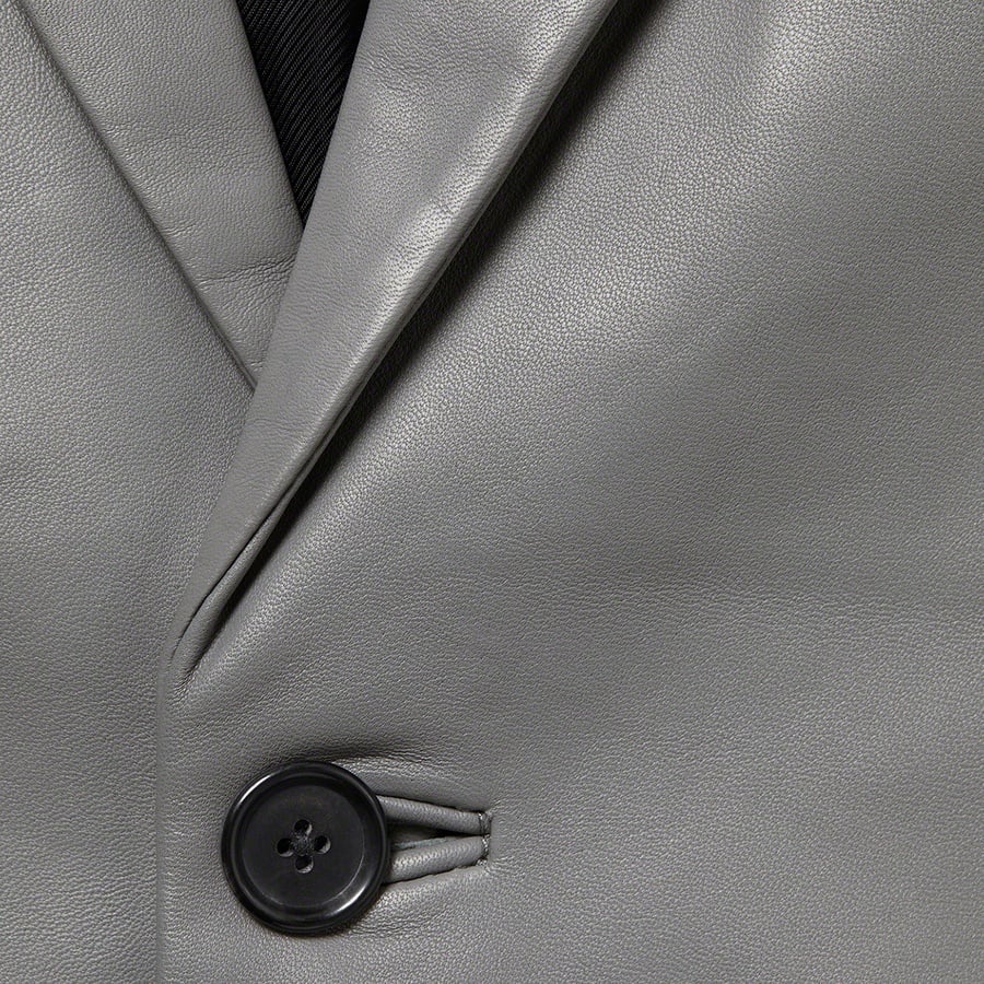 Details on Leather Blazer Grey from fall winter
                                                    2022 (Price is $498)