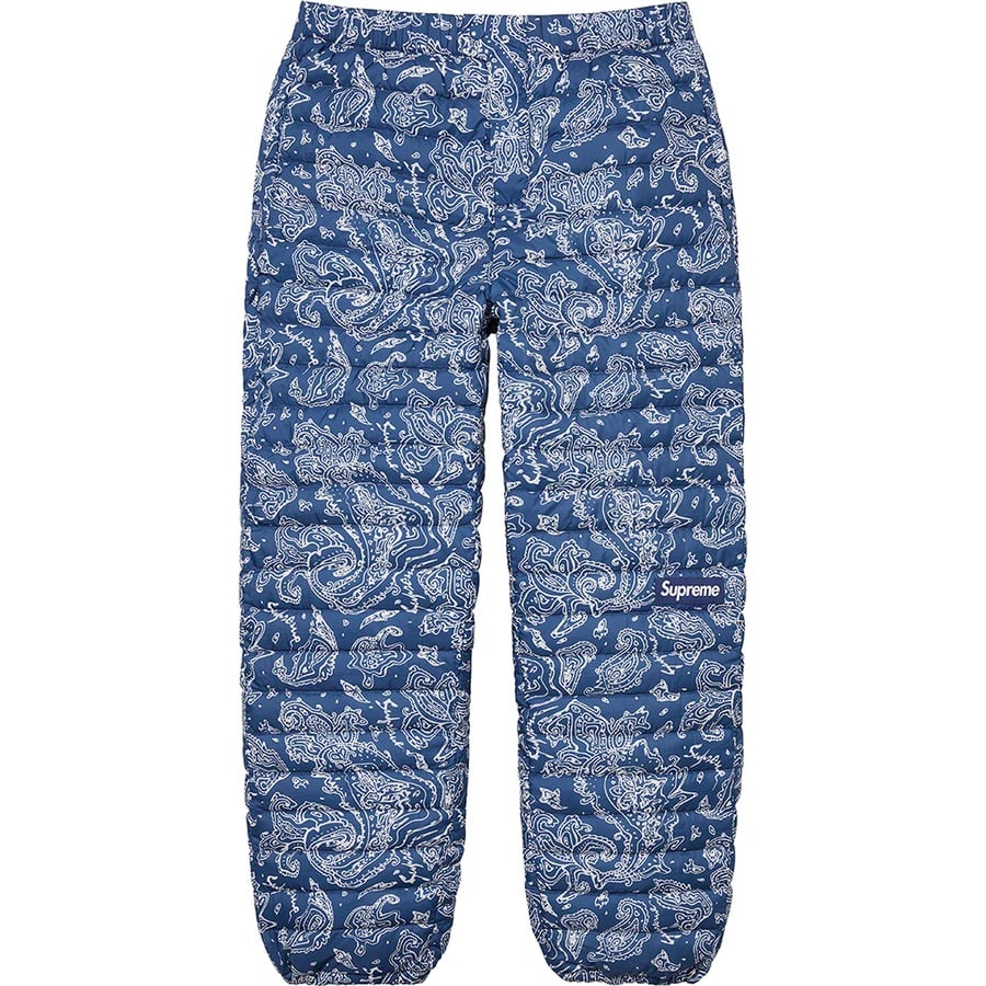 Details on Micro Down Pant Blue Paisley from fall winter
                                                    2022 (Price is $188)