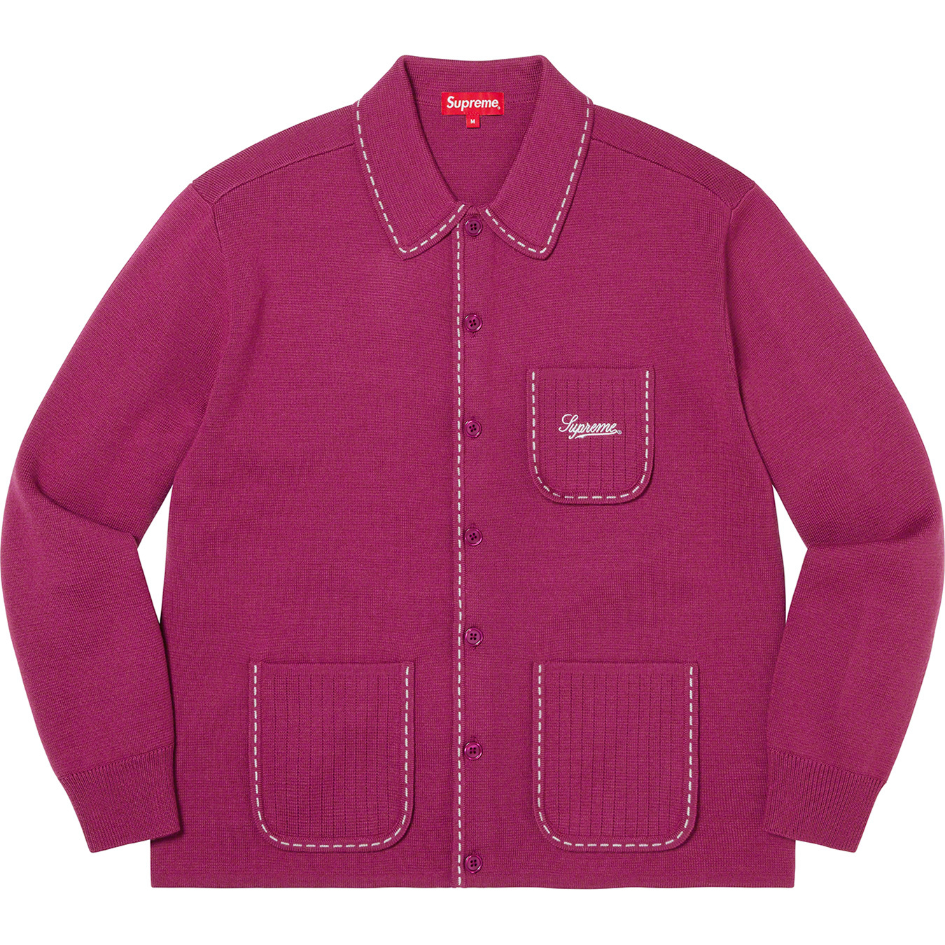 Supreme Contrast Stitch ButtonUp Sweater