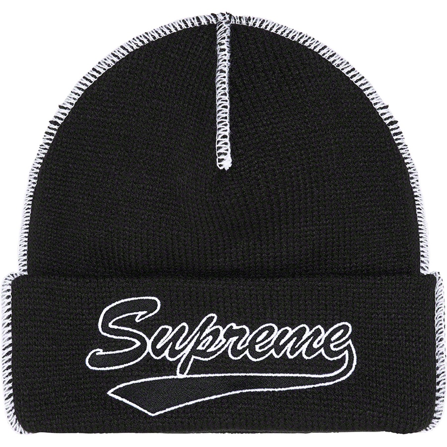 Details on Contrast Stitch Beanie Black from fall winter
                                                    2022 (Price is $38)