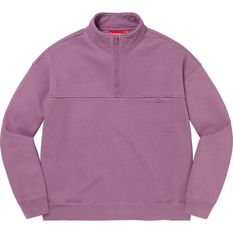 Details on Washed Half Zip Pullover Dusty Purple from fall winter
                                                    2022 (Price is $158)