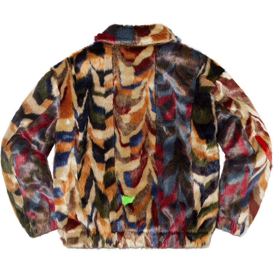 Details on Multicolor Faux Fur Bomber Jacket Multicolor from fall winter
                                                    2022 (Price is $498)