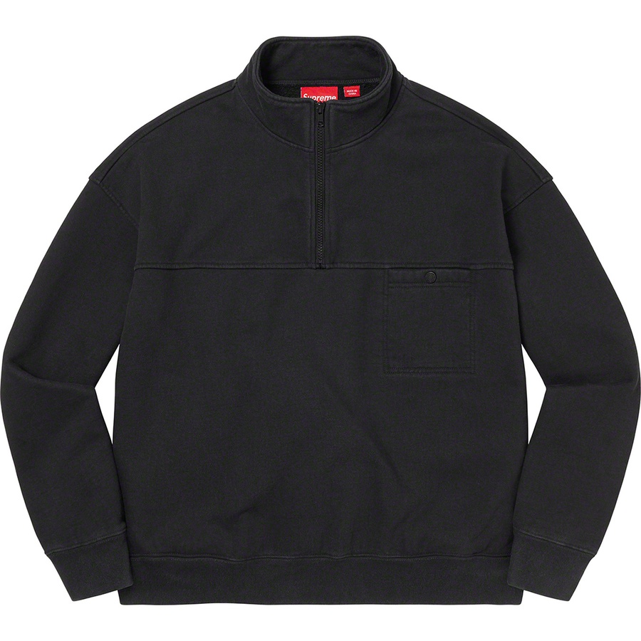 Details on Washed Half Zip Pullover Black from fall winter 2022 (Price is $158)