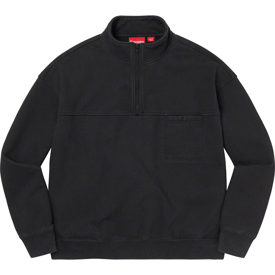 Details on Washed Half Zip Pullover Black from fall winter
                                                    2022 (Price is $158)