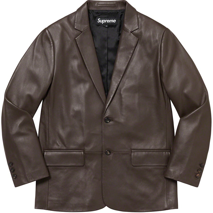 Details on Leather Blazer Brown from fall winter
                                                    2022 (Price is $498)