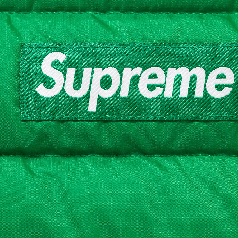 Details on Micro Down Half Zip Hooded Pullover Green from fall winter
                                                    2022 (Price is $238)