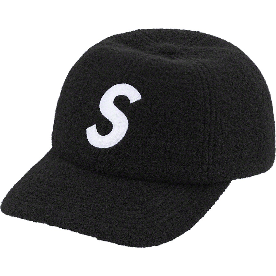 Details on Boiled Wool S Logo 6-Panel Black from fall winter 2022 (Price is $58)