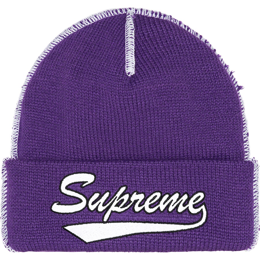 Details on Contrast Stitch Beanie Purple from fall winter
                                                    2022 (Price is $38)