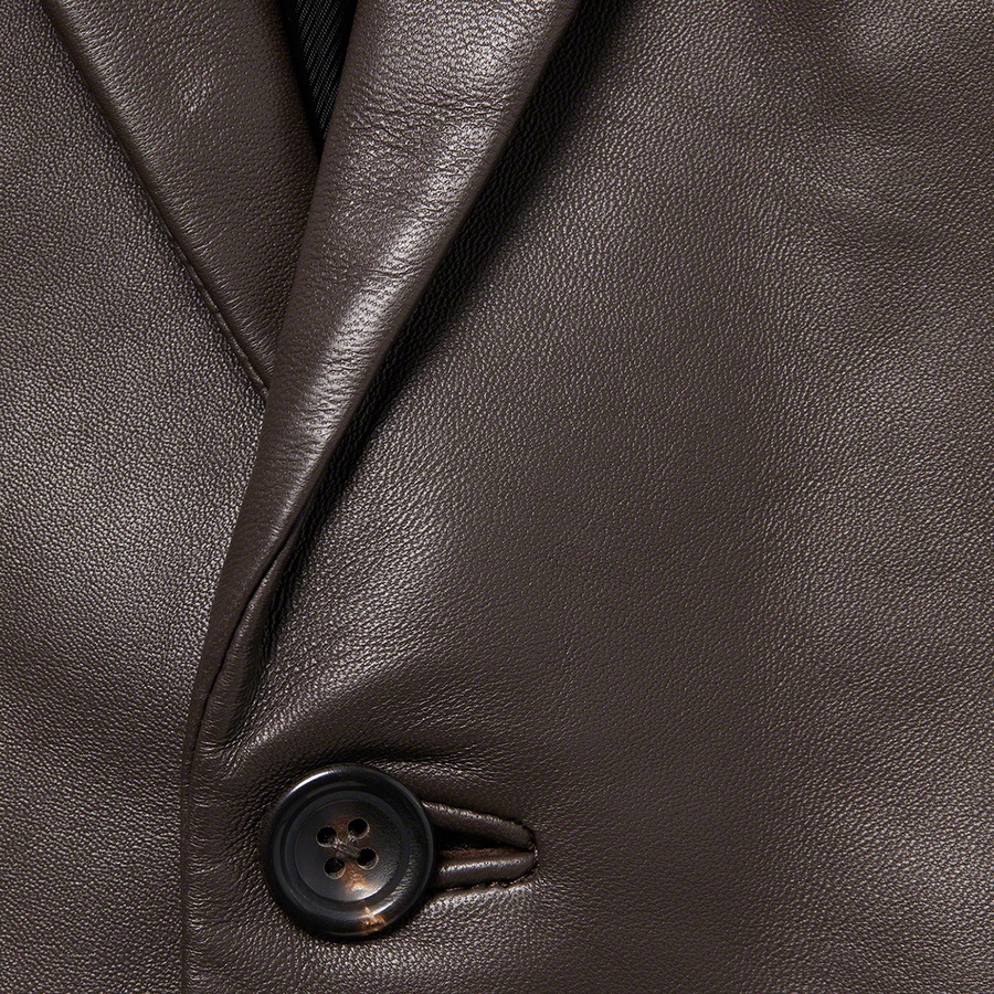 Details on Leather Blazer Brown from fall winter
                                                    2022 (Price is $498)