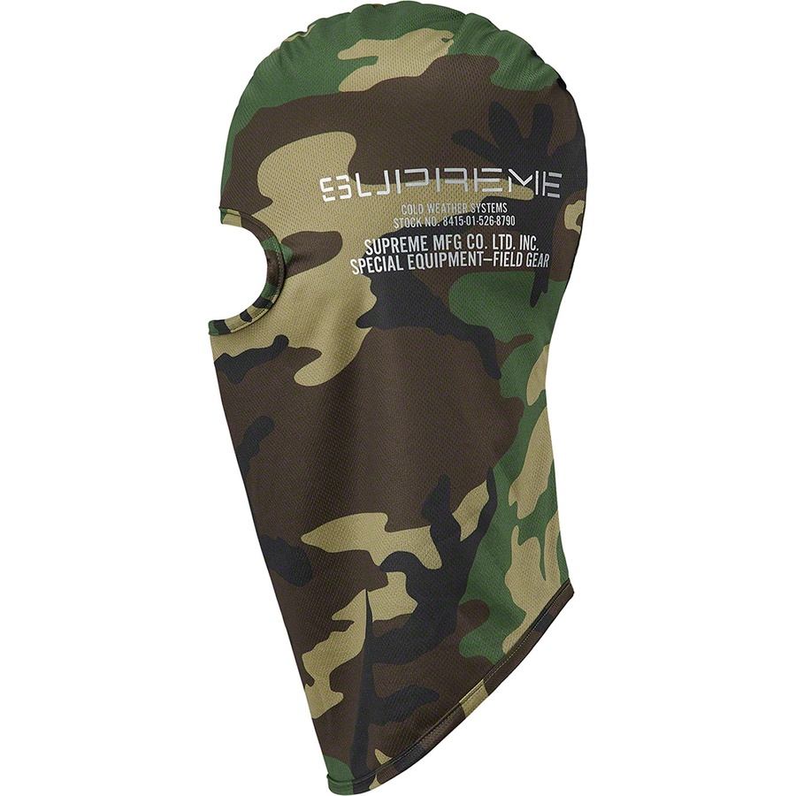 Details on Field Gear Lightweight Balaclava Woodland Camo from fall winter
                                                    2022 (Price is $28)