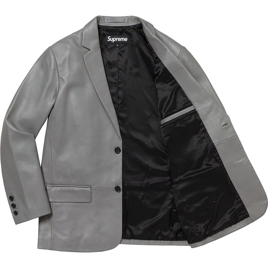 Details on Leather Blazer Grey from fall winter
                                                    2022 (Price is $498)