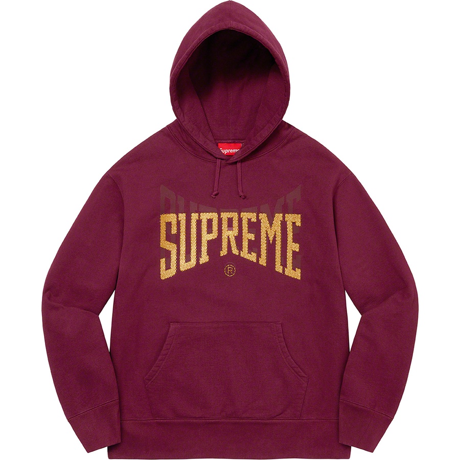 Details on Rhinestone Shadow Hooded Sweatshirt Burgundy from fall winter
                                                    2022 (Price is $168)