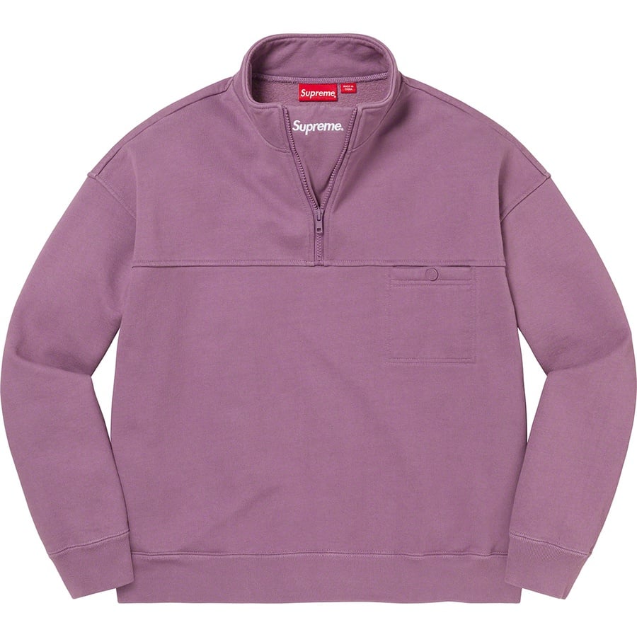 Details on Washed Half Zip Pullover Dusty Purple from fall winter
                                                    2022 (Price is $158)