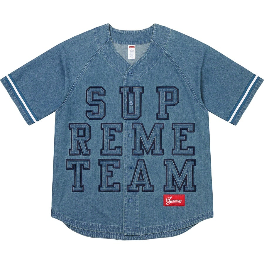 Details on Denim Baseball Jersey Blue from fall winter 2022 (Price is $148)