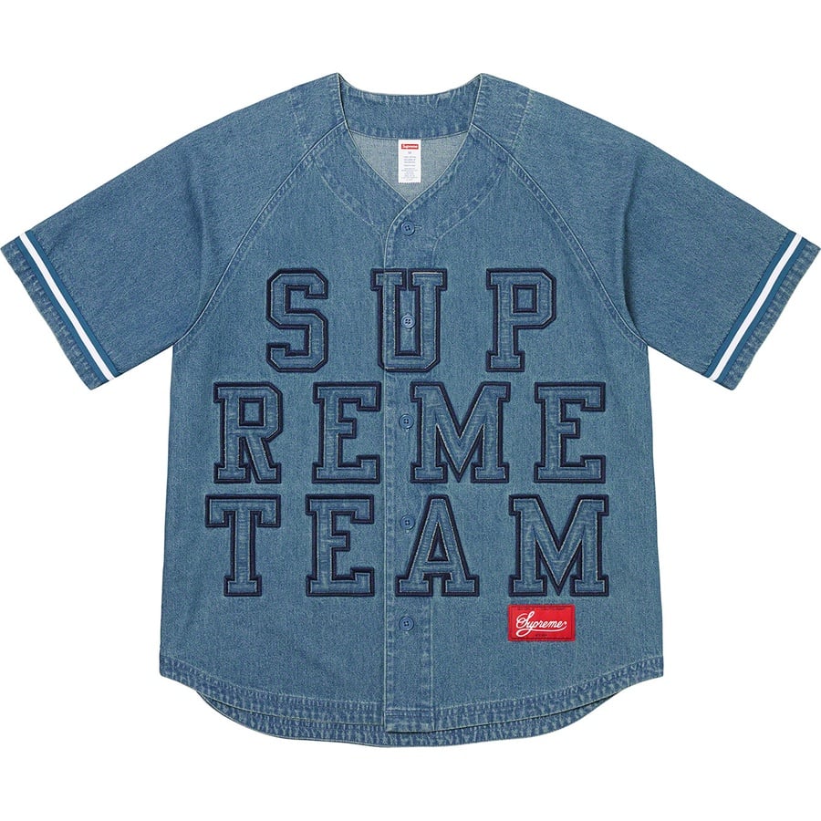 Details on Denim Baseball Jersey Blue from fall winter
                                                    2022 (Price is $148)