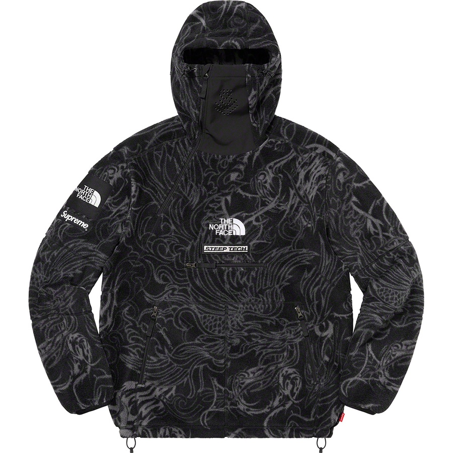 Details on Supreme The North Face Steep Tech Fleece Pullover Black Dragon from fall winter 2022 (Price is $288)