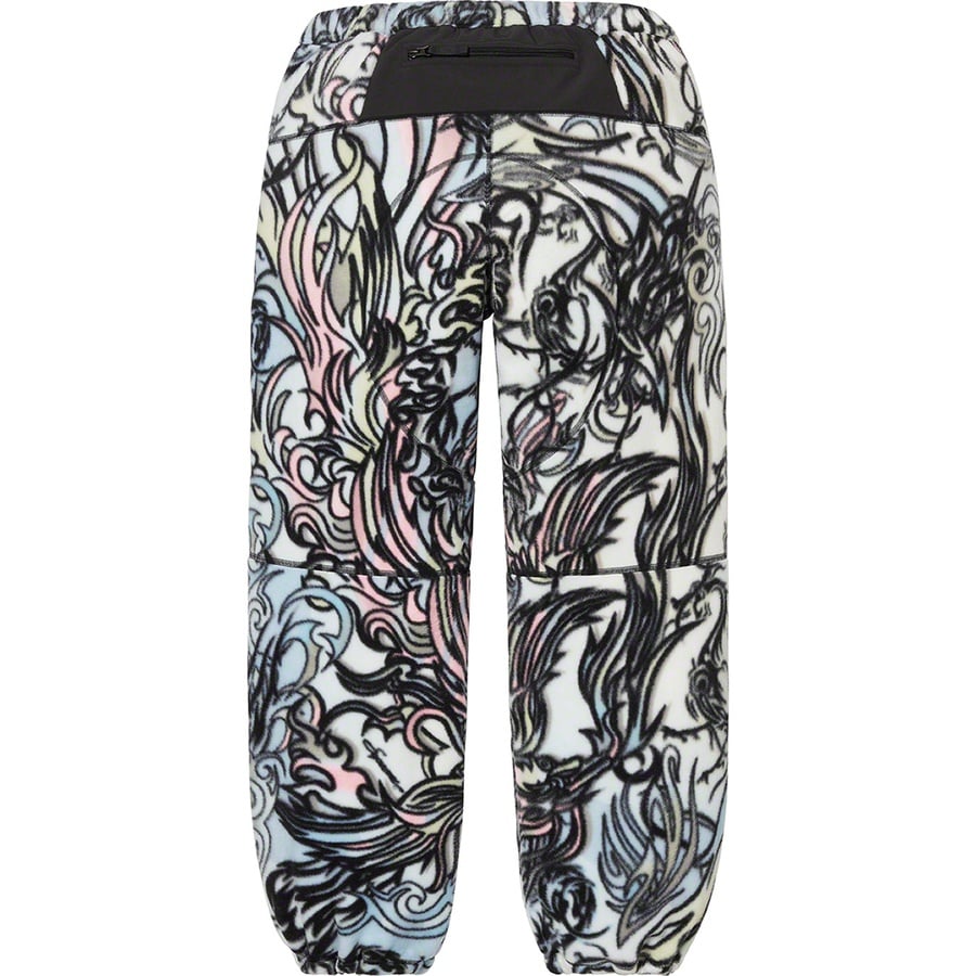 Details on Supreme The North Face Steep Tech Fleece Pant Multicolor Dragon from fall winter
                                                    2022 (Price is $188)