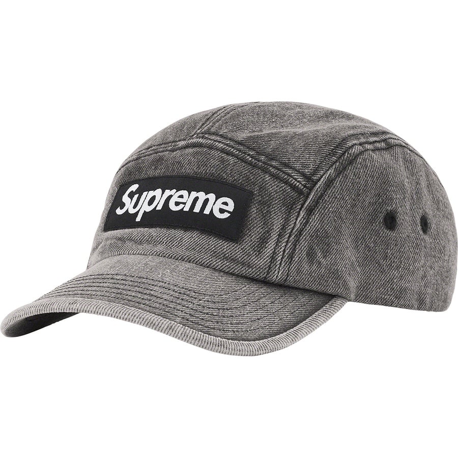 Details on Denim Camp Cap Washed Black from fall winter 2022 (Price is $48)
