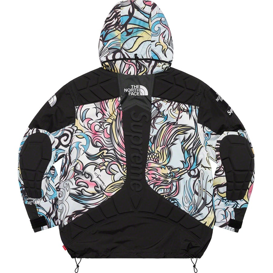 Details on Supreme The North Face Steep Tech Apogee Jacket Multicolor Dragon from fall winter
                                                    2022 (Price is $398)