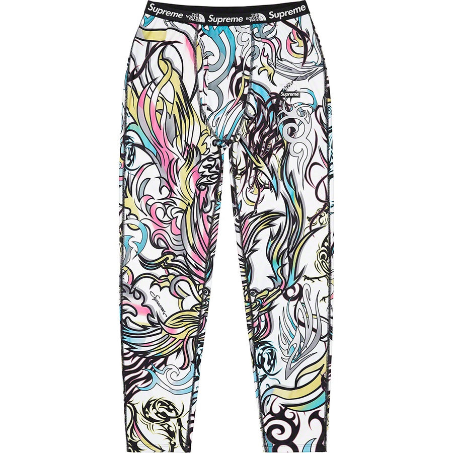 Details on Supreme The North Face Base Layer Pant Multicolor Dragon from fall winter
                                                    2022 (Price is $88)