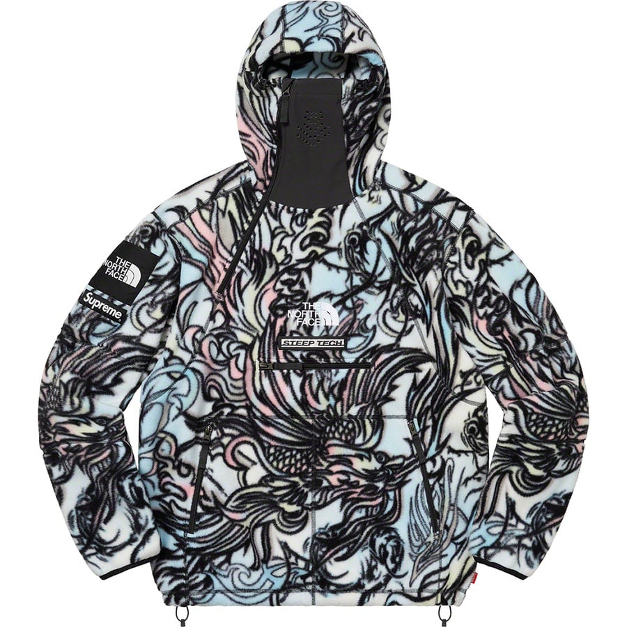 Details on Supreme The North Face Steep Tech Fleece Pullover Multicolor Dragon from fall winter
                                                    2022 (Price is $288)