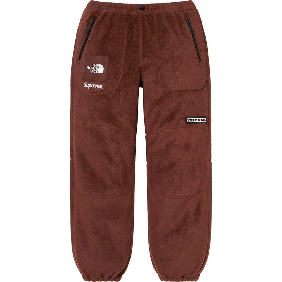 Details on Supreme The North Face Steep Tech Fleece Pant Brown from fall winter
                                                    2022 (Price is $188)