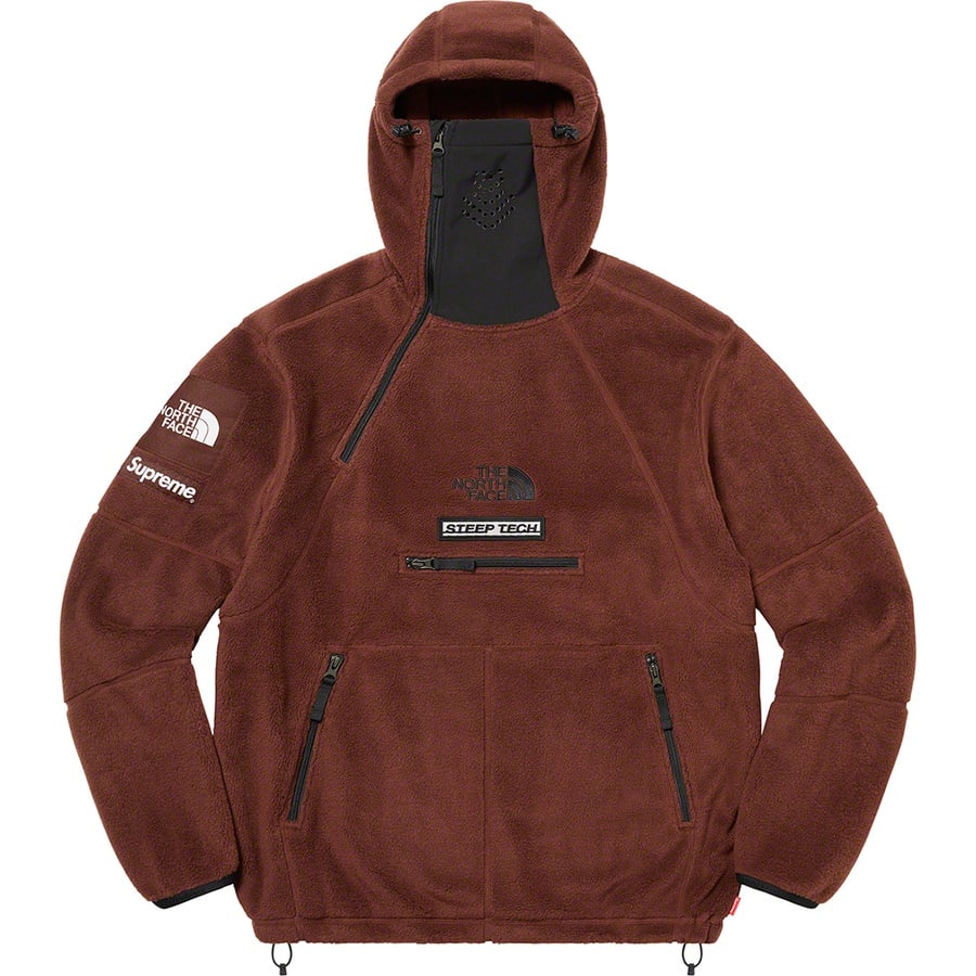 Details on Supreme The North Face Steep Tech Fleece Pullover Brown from fall winter 2022 (Price is $288)