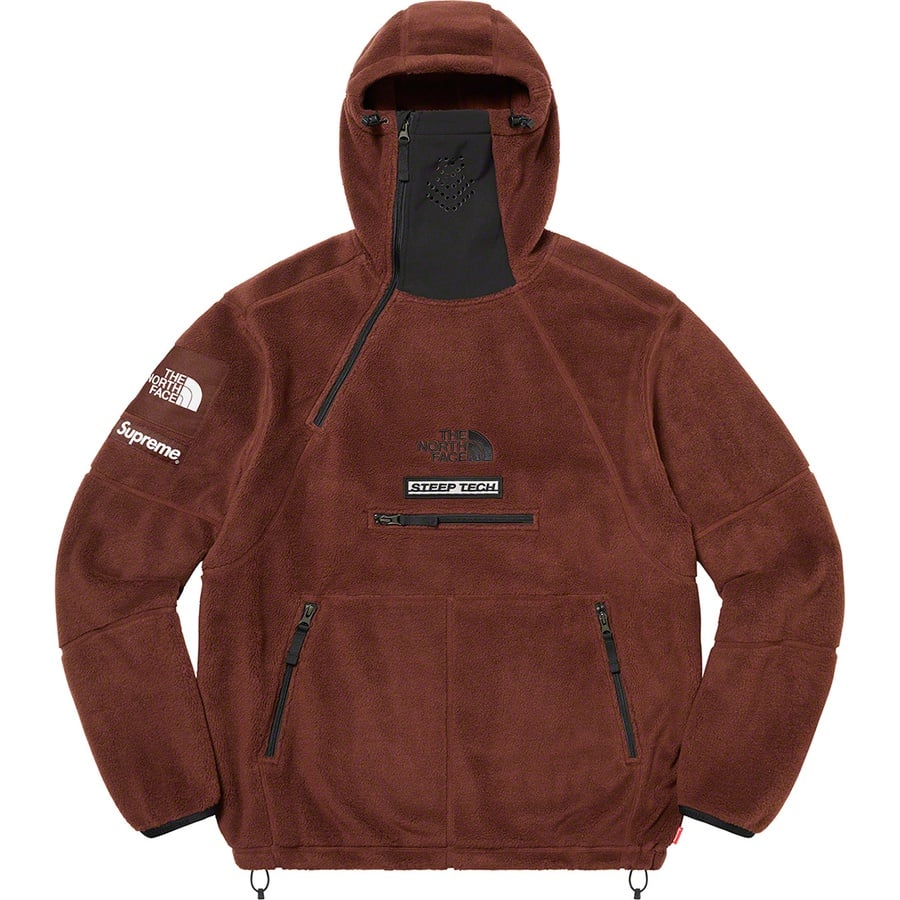 Details on Supreme The North Face Steep Tech Fleece Pullover Brown from fall winter
                                                    2022 (Price is $288)