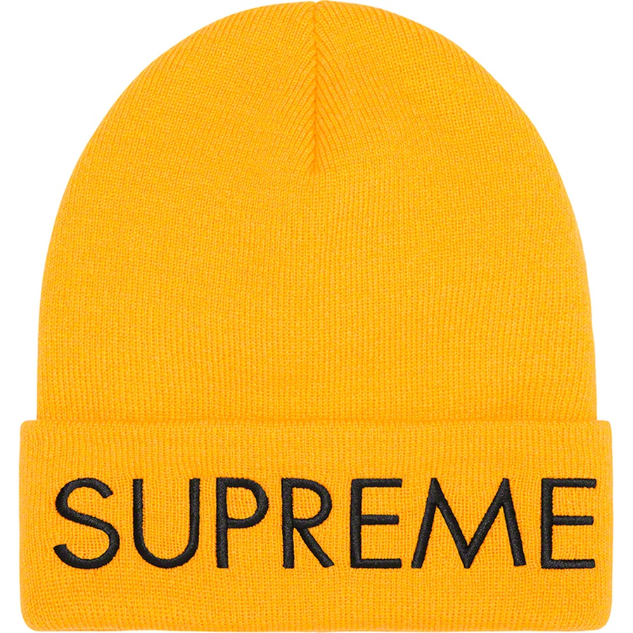 Details on Capital Beanie Bright Gold from fall winter 2022 (Price is $38)