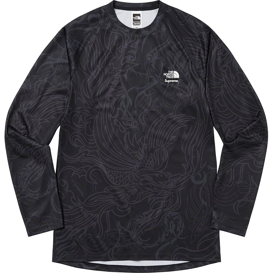 Details on Supreme The North Face Base Layer L S Top Black Dragon from fall winter
                                                    2022 (Price is $88)