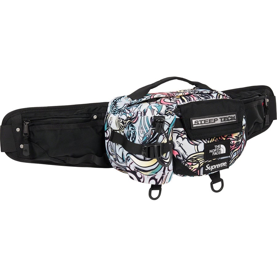 Details on Supreme The North Face Steep Tech Waist Bag Multicolor Dragon from fall winter
                                                    2022 (Price is $118)