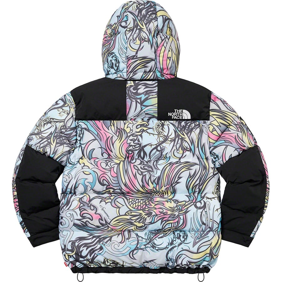 Details on Supreme The North Face 700-Fill Down Parka Multicolor Dragon from fall winter
                                                    2022 (Price is $598)