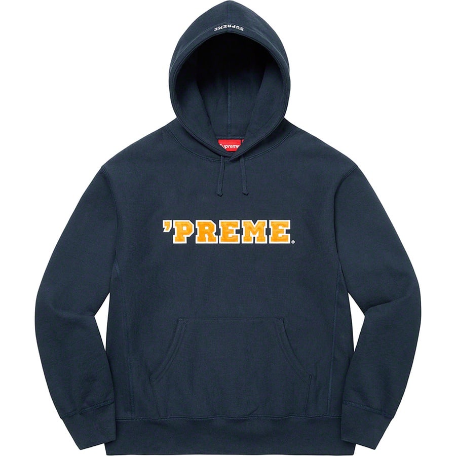 Details on Preme Hooded Sweatshirt Navy from fall winter
                                                    2022 (Price is $158)