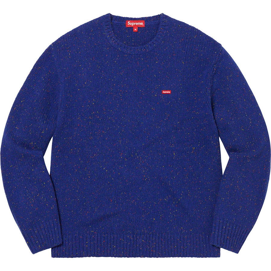 Details on Small Box Speckle Sweater Royal from fall winter 2022 (Price is $148)