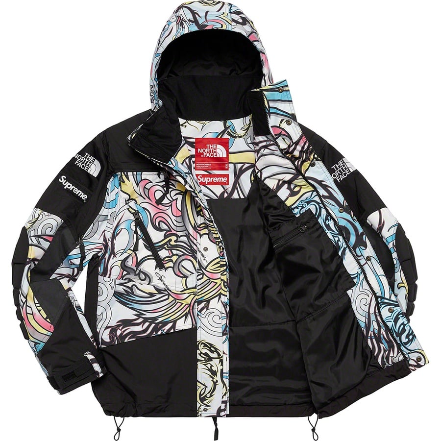 Details on Supreme The North Face Steep Tech Apogee Jacket Multicolor Dragon from fall winter
                                                    2022 (Price is $398)