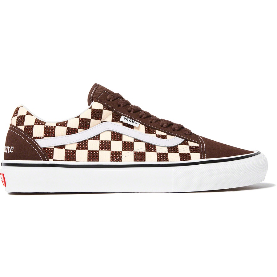 Details on Supreme Swarovski Vans Old Skool Brown from fall winter
                                                    2022 (Price is $298)