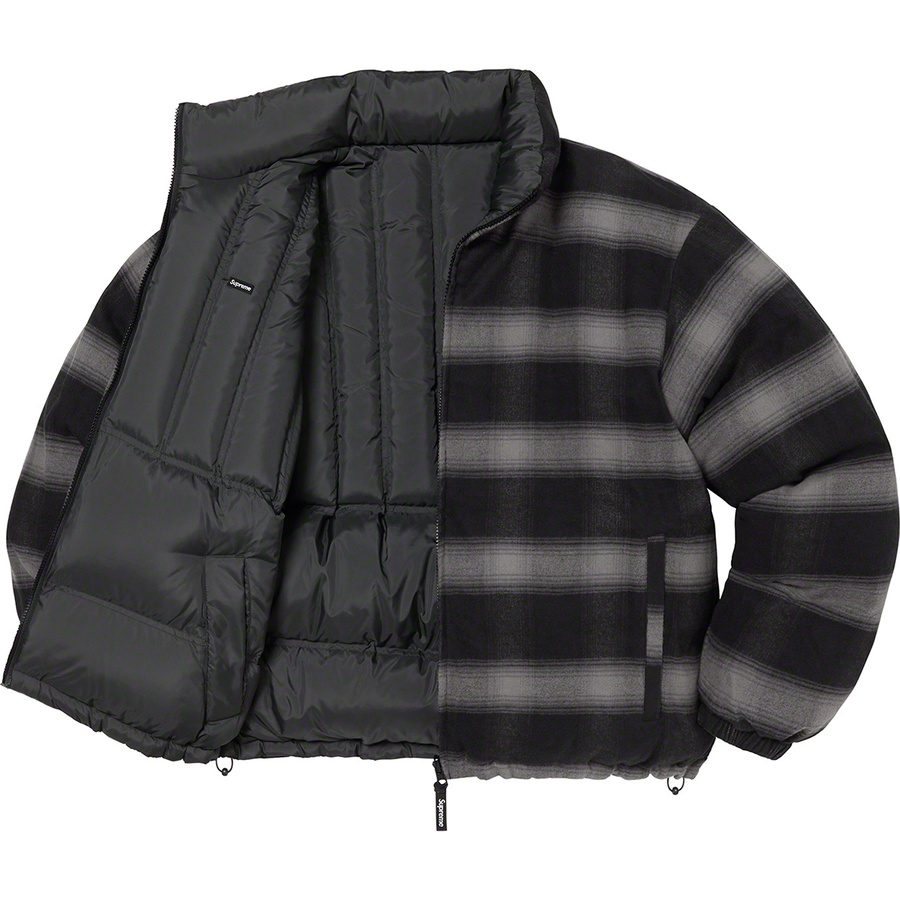 Details on Flannel Reversible Puffer Jacket Black from fall winter
                                                    2022 (Price is $298)