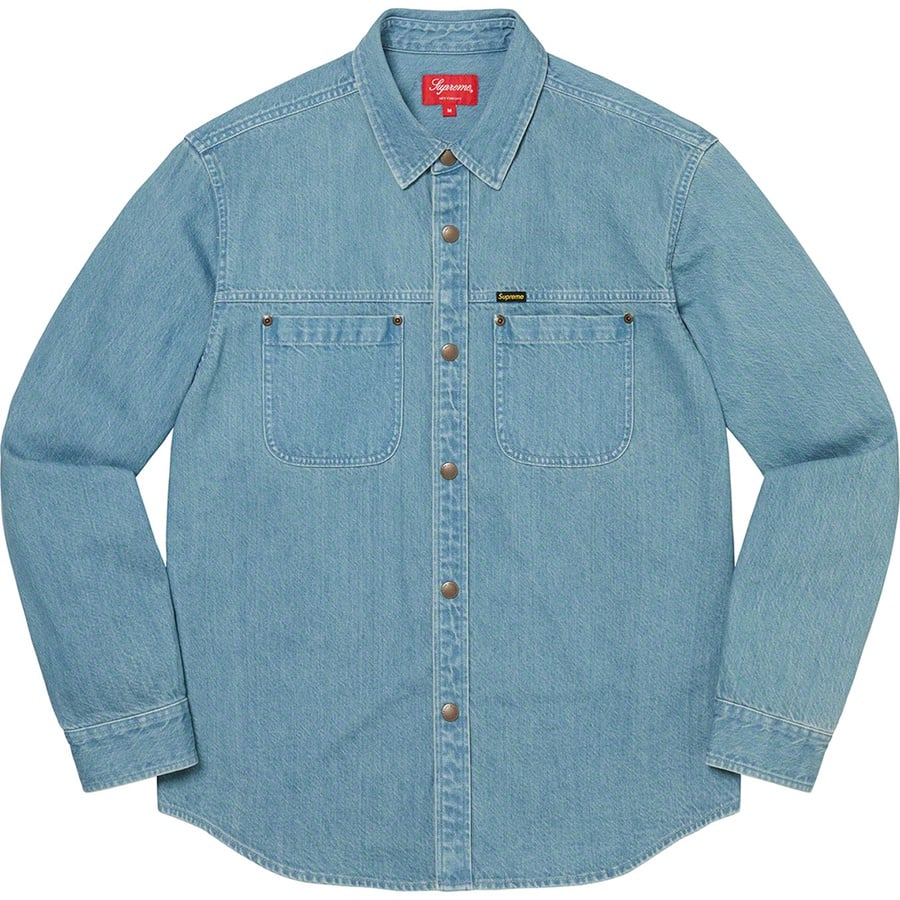 Details on Snap Work Shirt Denim from fall winter 2022 (Price is $138)