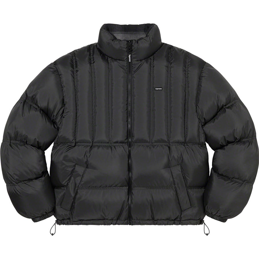 Details on Flannel Reversible Puffer Jacket Black from fall winter
                                                    2022 (Price is $298)